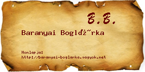 Baranyai Boglárka névjegykártya